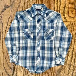 Vintage 80’s Plaid Pearl Snap Button Up Western Shirt
